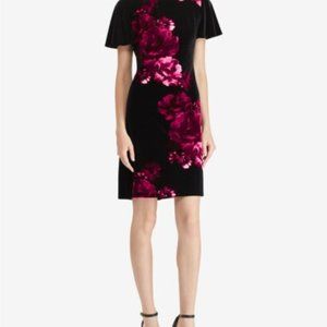 FINAL SALE: Women's Floral-Print Velvet Sheath Dress